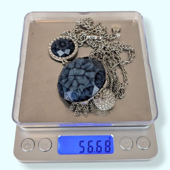 Vera Wang Blue Stone & Tassel Necklace - Picture 6 of 6